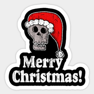 Vintage Merry Christmas Santa Skull Sticker